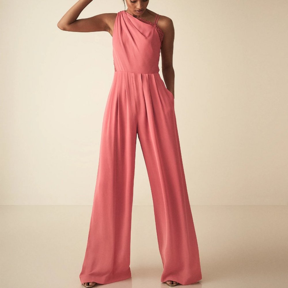 Reiss Coral One-Shoulder Jumpsuit